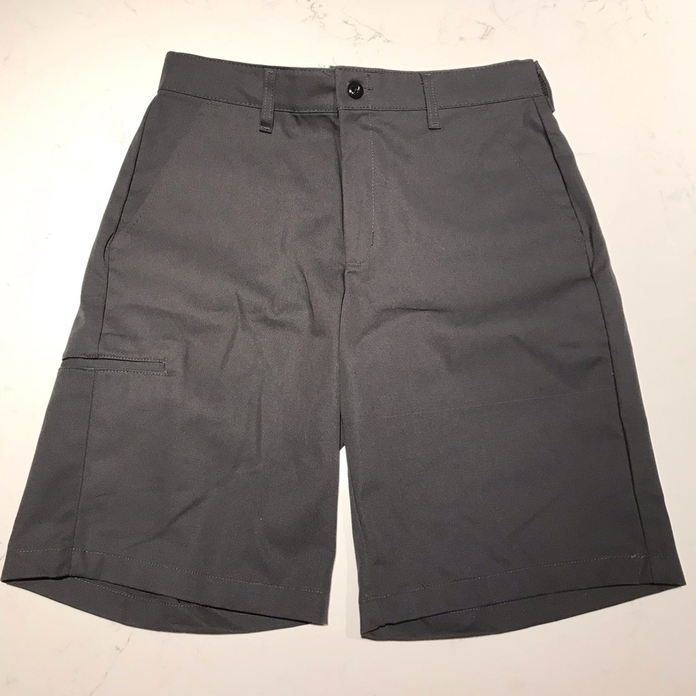 Red Kap Men's Flat Front Performance Shorts in Charcoal 32x12